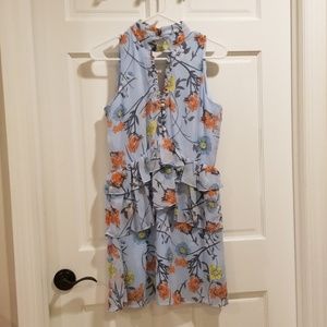 New S blue floral Halter garden dress Love Riche